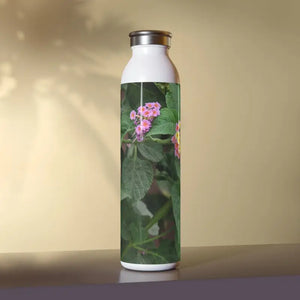 Slim Water Bottle Lantana Flowers Fashion Hydration by Dipaliz - 20oz / White - Bottles