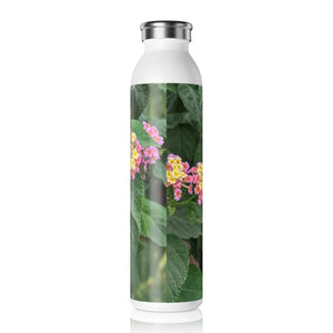 Slim Water Bottle Lantana Flowers Fashion Hydration by Dipaliz - 20oz / White - Bottles