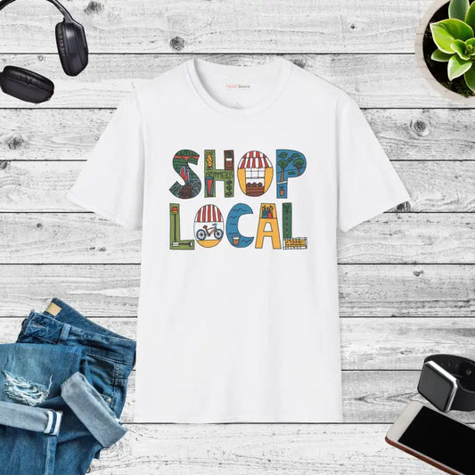 Rock Local Vibes in Unisex Softstyle Tee - White / s T-shirt