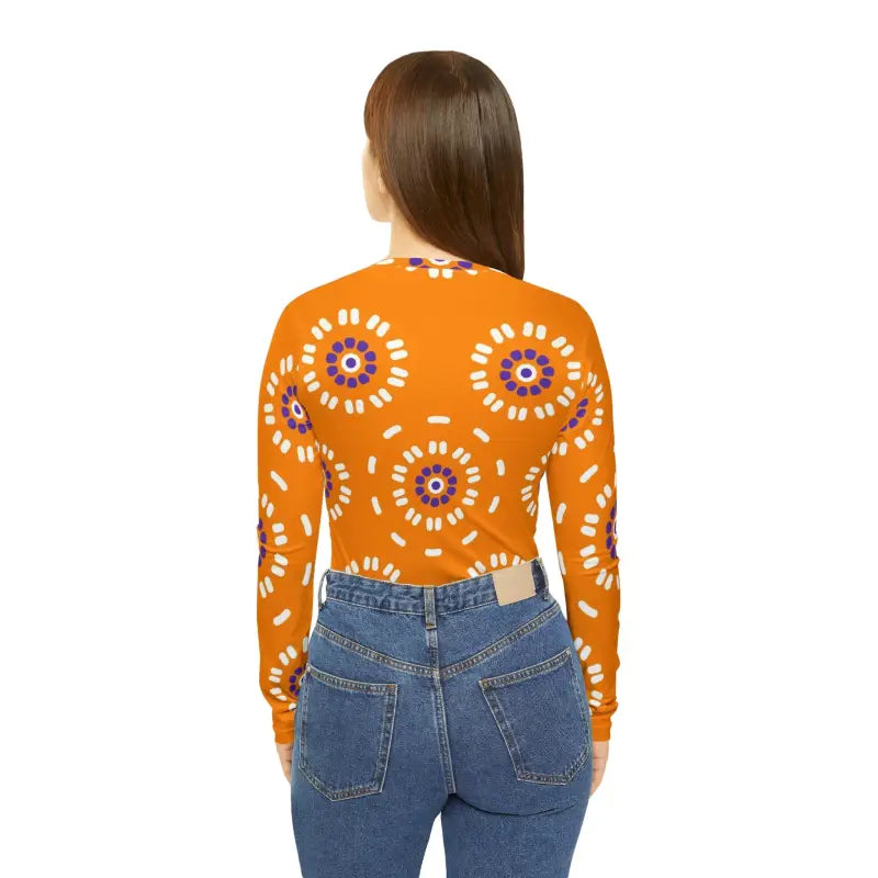 Blooming Awesome Orange Floral Fantasy V-neck Tee - T-shirt