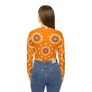 Orange Women’s Tee - Vibrant Floral Pattern v Neck - Dipaliz - T-shirts