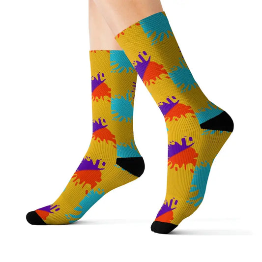 Rock Fashion Trends 2024 with Cozy Paint Splats Sublimation Socks - m