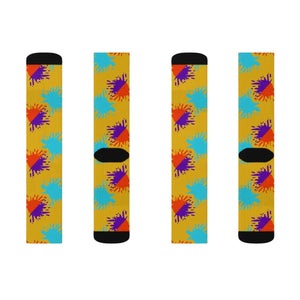 Paint Splats Sublimation Socks - Bold Colorful Women’s Fashion - Dipaliz