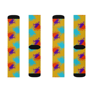 Paint Splats Sublimation Socks - Bold Colorful Women’s Fashion - Dipaliz