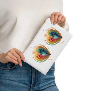 Hearts Cosmetic Bag - Cotton Canvas Travel Organizer - Dipaliz - White / one Size - & Toiletry Bags