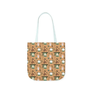 Frog Canvas Tote Bag - Playful Print Shopping Carry All - Dipaliz - Totes