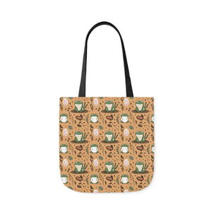 Frog Canvas Tote Bag - Playful Print Shopping Carry All - Dipaliz - Totes