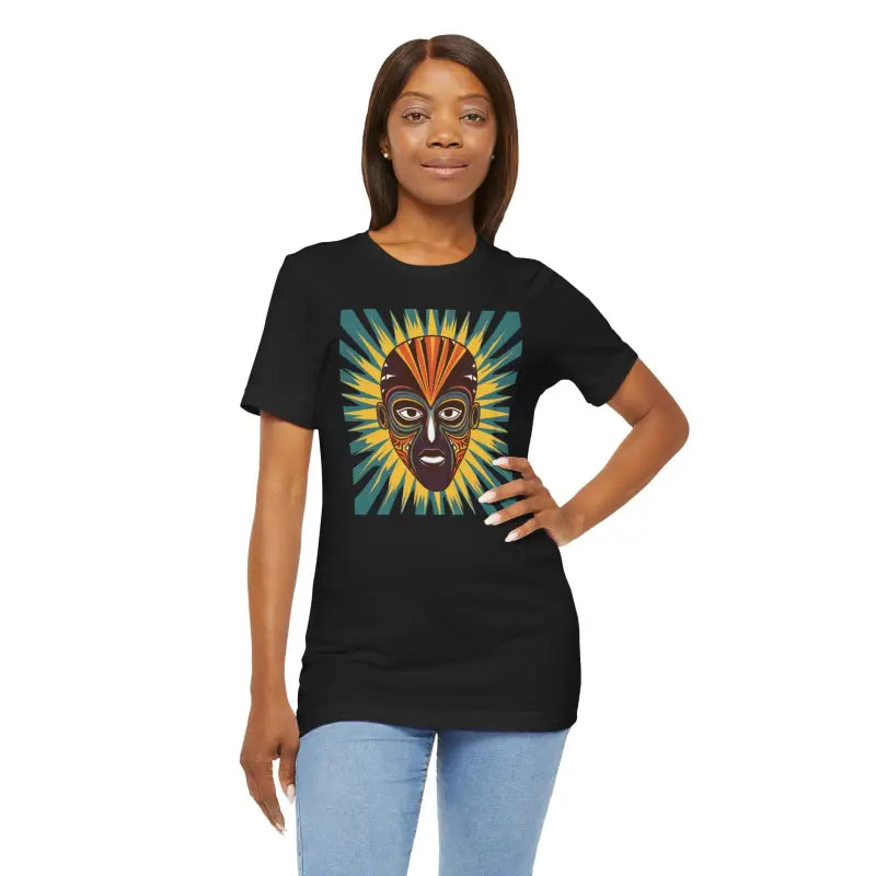 Turn Heads in our Painted Face Unisex Jersey Short Sleeve Tee - Black / s T-shirt