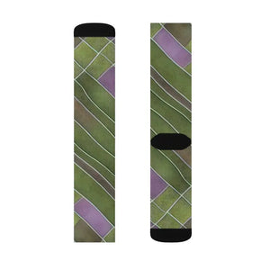 Purple Abstract Pattern Socks - Vibrant Comfort Style - Dipaliz