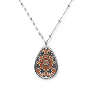 Ellipse Pendant Necklace Zinc Alloy Statement Jewelry - Dipaliz - one Size / Silver - Necklaces