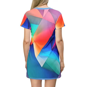 Colored Abstract Pattern Shirt Dress Bold Style Dipaliz - Dresses