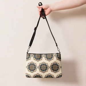 Faux Leather Crossbody Bag - Chic Mandal Pattern Style - Dipaliz - Cross Body Bags