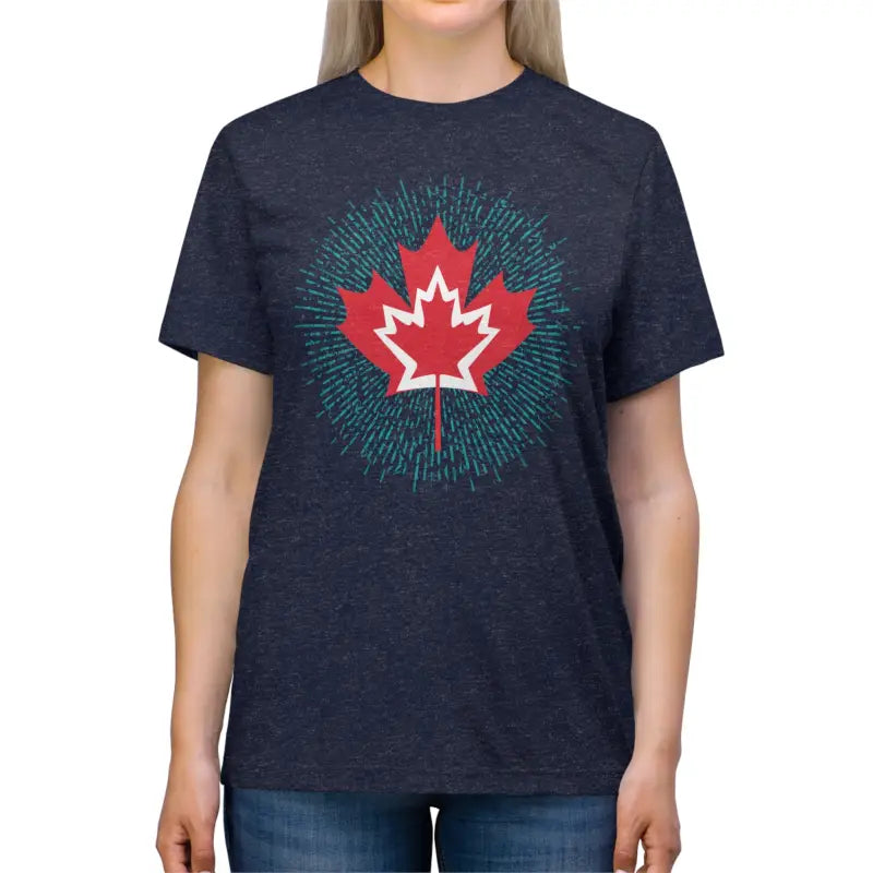 Celebrate Canada Day in Style with the Maple Leaf Tee! - Navy Triblend / s T-shirt