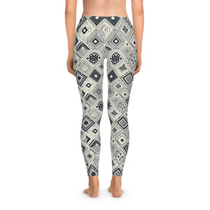 Geometric Stretchy Leggings - Bold Monochrome Activewear - Dipaliz