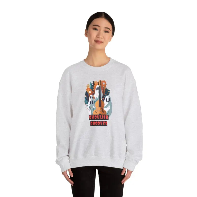 Ghoulish Grooves: Ghosts Playing Guitar Sweatshirt