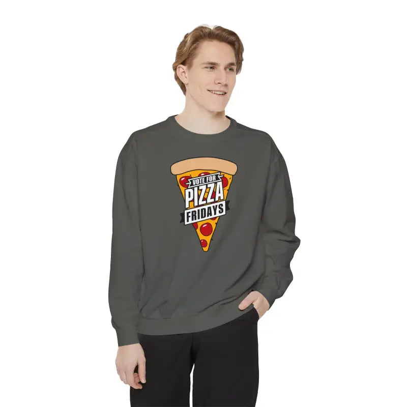 Rock Pizza Fridays in Style with our Garment-dyed Sweatshirt