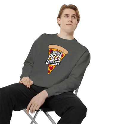 Rock Pizza Fridays in Style with our Garment-dyed Sweatshirt - Pepper / s