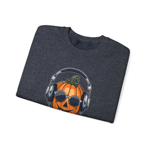 Pumpkin Beats Jack o Lantern Headphone Sweatshirt - Dipaliz - Sweatshirts