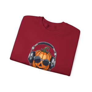 Pumpkin Beats Jack o Lantern Headphone Sweatshirt - Dipaliz - Sweatshirts
