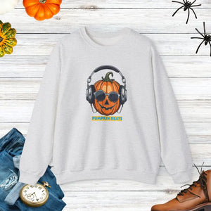 Pumpkin Beats Jack o Lantern Headphone Sweatshirt - Dipaliz - Ash / s - Sweatshirts