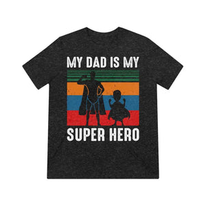Unisex Triblend Tee Super Hero Dad T-shirt Comfort Style - Dipaliz - Black Heather / s - T-shirts