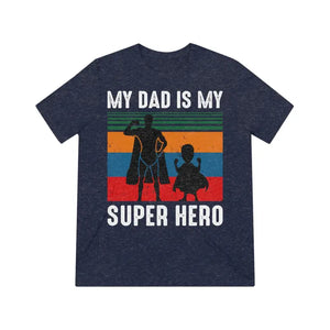 Unisex Triblend Tee Super Hero Dad T-shirt Comfort Style - Dipaliz - Navy Triblend / s - T-shirts
