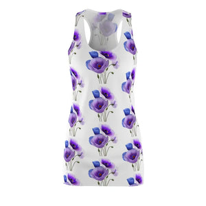 Purple Poppy Flowers Racerback Dress - Bold Street Style - Dipaliz - Dresses