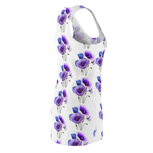 Purple Poppy Flowers Racerback Dress - Bold Street Style - Dipaliz - Dresses