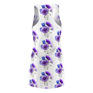 Purple Poppy Flowers Racerback Dress - Bold Street Style - Dipaliz - Dresses
