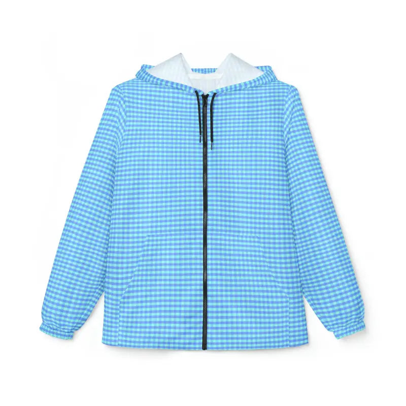 Unisex Blue Checks Windbreaker: Style Game Changer! - Jackets