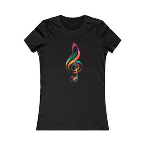 Women’s Favorite Tee Music Note All-over Print Comfort Top - Dipaliz - s / Black - T-shirts