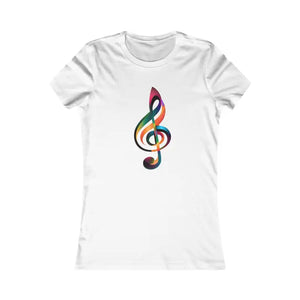 Women’s Favorite Tee Music Note All-over Print Comfort Top - Dipaliz - s / White - T-shirts