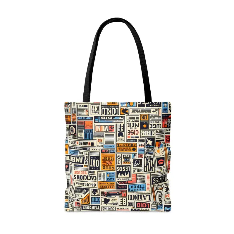 Turn Heads with the News Clippings Pattern Aop Tote Bag! - Bags