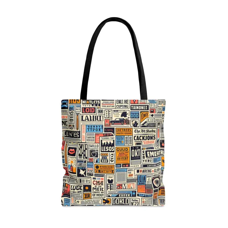 Turn Heads with the News Clippings Pattern Aop Tote Bag! - Bags