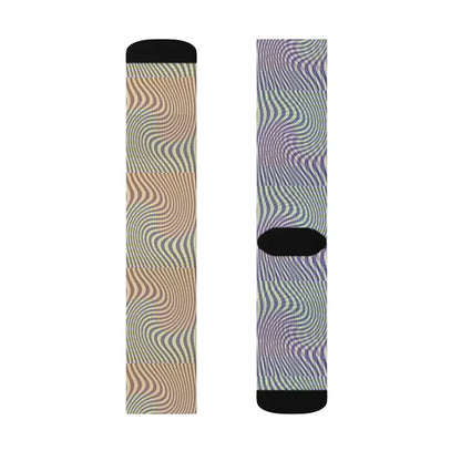 Unleash Style with Rad Abstract Wavy Yellow Sublimation Socks