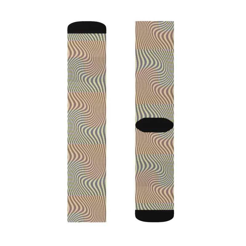 Unleash Style with Rad Abstract Wavy Yellow Sublimation Socks