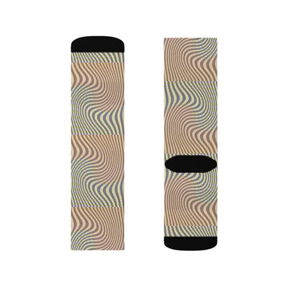 Unleash Style with Rad Abstract Wavy Yellow Sublimation Socks