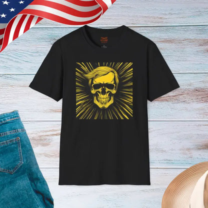 Unleash your Style: Trump Skull Yellow Hair T-shirt - Black / s T-shirt