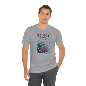 Colorful Music Notes Tee - Rock Style Statement - Dipaliz - Athletic Heather / s - T-shirts