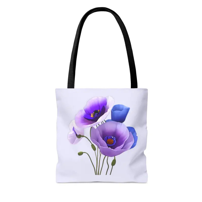 Stand out with the Vibrant Purple Poppy Print Tote Bag - Bags