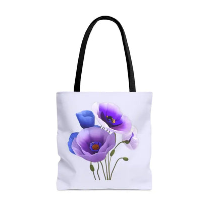 Stand out with the Vibrant Purple Poppy Print Tote Bag - Bags