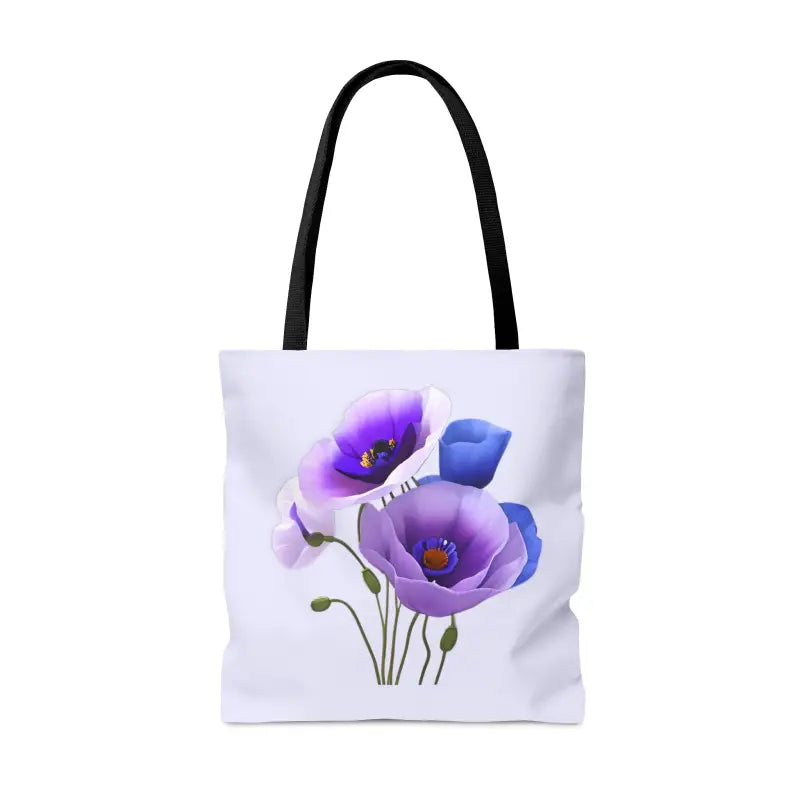 Stand out with the Vibrant Purple Poppy Print Tote Bag - Bags