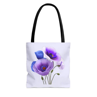 Stand out with the Vibrant Purple Poppy Print Tote Bag - Bags