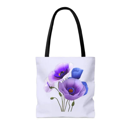 Stand out with the Vibrant Purple Poppy Print Tote Bag - Bags