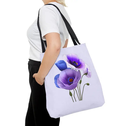 Stand out with the Vibrant Purple Poppy Print Tote Bag - Large Bags