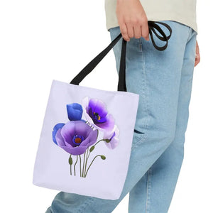 Purple Poppy Print Tote Bag Bold Everyday Style Dipaliz - Small - Bags