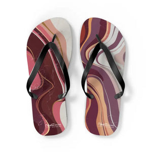 Maroon Marble Flip Flops - Stylish Summer Comfort - Dipaliz - l / Black Sole - Slippers