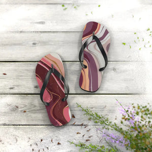 Maroon Marble Flip Flops - Stylish Summer Comfort - Dipaliz - s / Black Sole - Slippers
