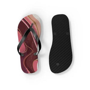 Maroon Marble Flip Flops - Stylish Summer Comfort - Dipaliz - Slippers