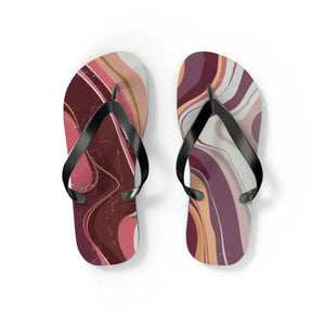 Maroon Marble Flip Flops - Stylish Summer Comfort - Dipaliz - Slippers